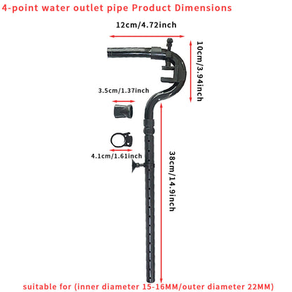 Aquarium Water Inlet Outlet Tube Kit, Fish Tank Plastic Water Pipe,  Aquarium Water Tubing Plastic Tube for 302/303B Filter, Inner Dia 16 MM Outer Dia 22MM