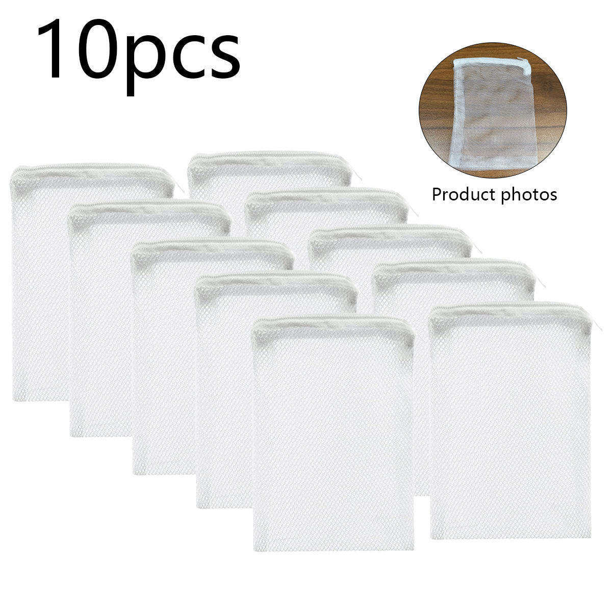 10 PCS Aquarium Filter Media Bags, Reusable Mesh Bags Aquarium Substrate, Aquarium Media Bag, Filter Media Bag, Aquarium Filter Media Bags with Zipper for Fish Tank Filter, Not Included Activated Carbon, Biospheres Ceramic Rings(5.9Inchesx7.8Inches)