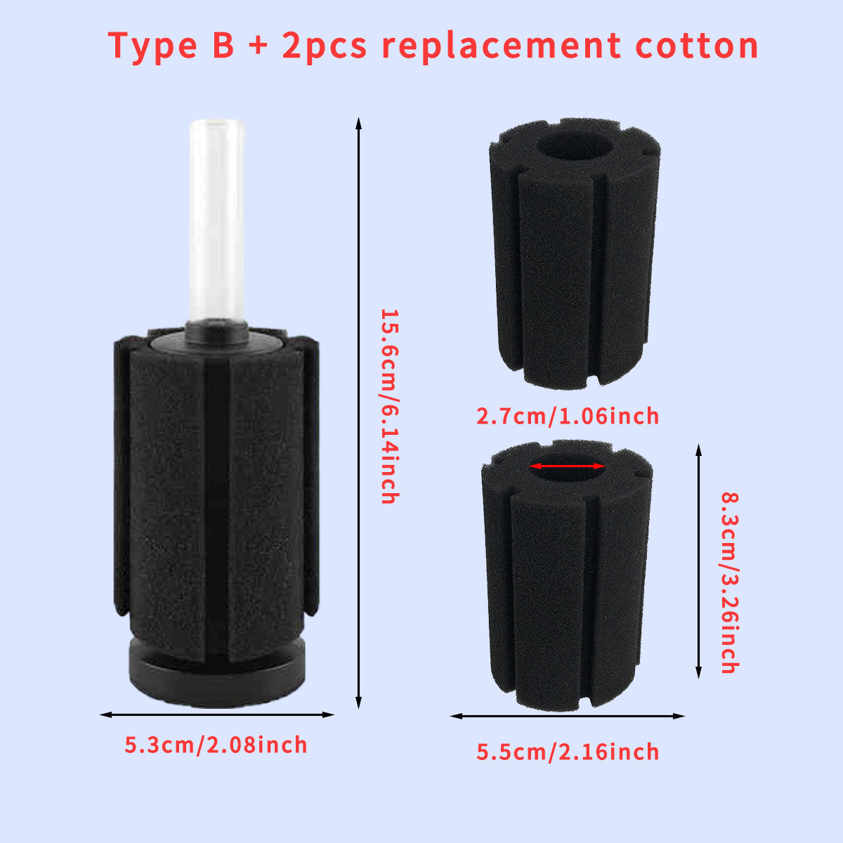 Aquarium Large Bio Sponge Filter Quiet Betta Fry Shrimp and Small Fish Foam Filter for Fish Tank Up to 60 Gallon