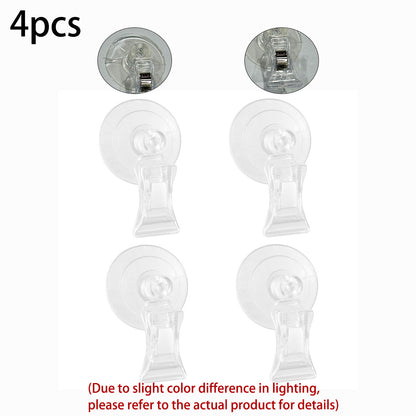 4PCS Transparent Adjustable Suction Cup Clips, Transparent Fishes Veggie Seaweed Plant Suction Cup Clip, Feeding Tool Feed Holder Aquarium Accessories for Fish Tank, Fish Feeder Clips for Marine Aquarium